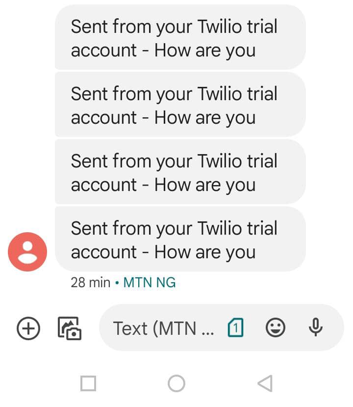 Test sending bulk SMS