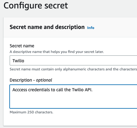 "Twilio" as a secret name