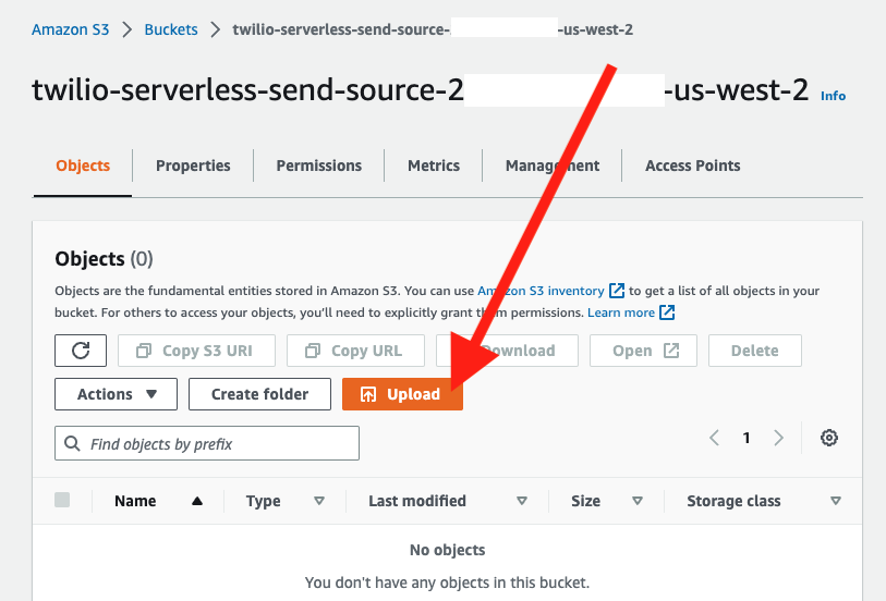 Upload a CSV or JSON file to the source S3