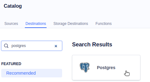 Choose a Postgres destination in segment