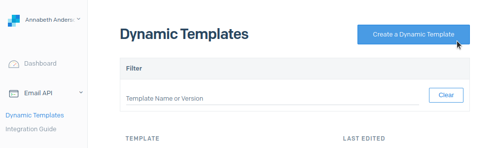 Dynamic template in SendGrid