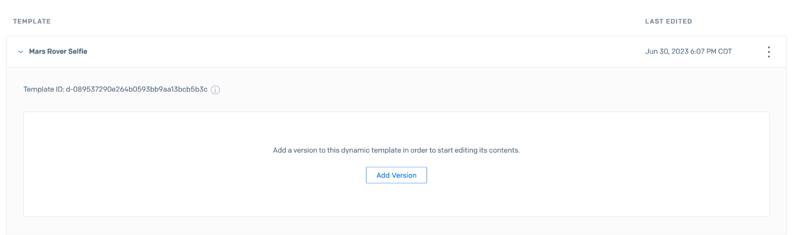 Adding a version to your new Dynamic Template