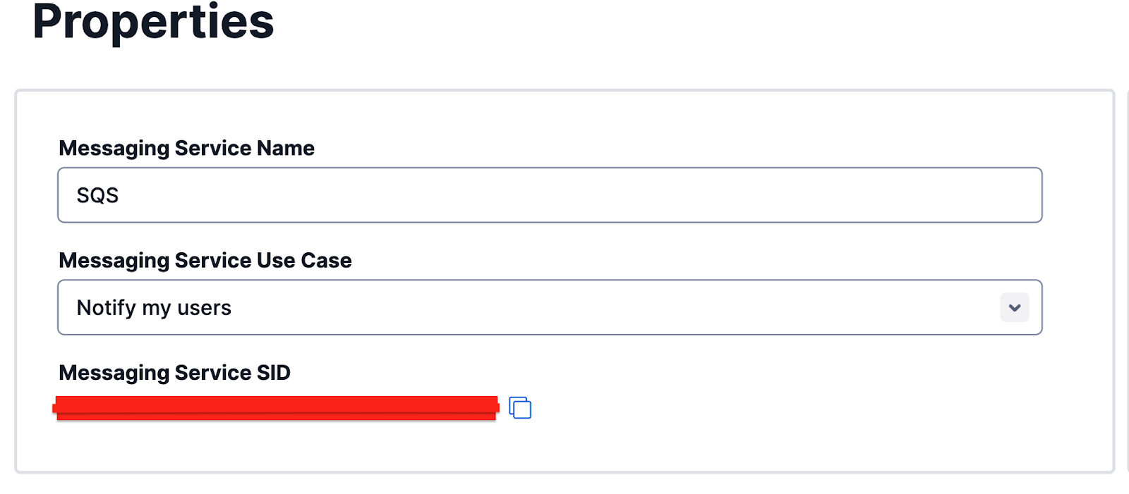 Messaging Service Properties