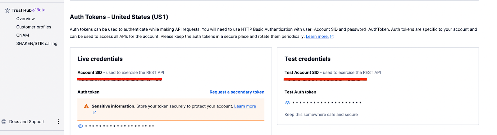 Twilio Keys & Credentials