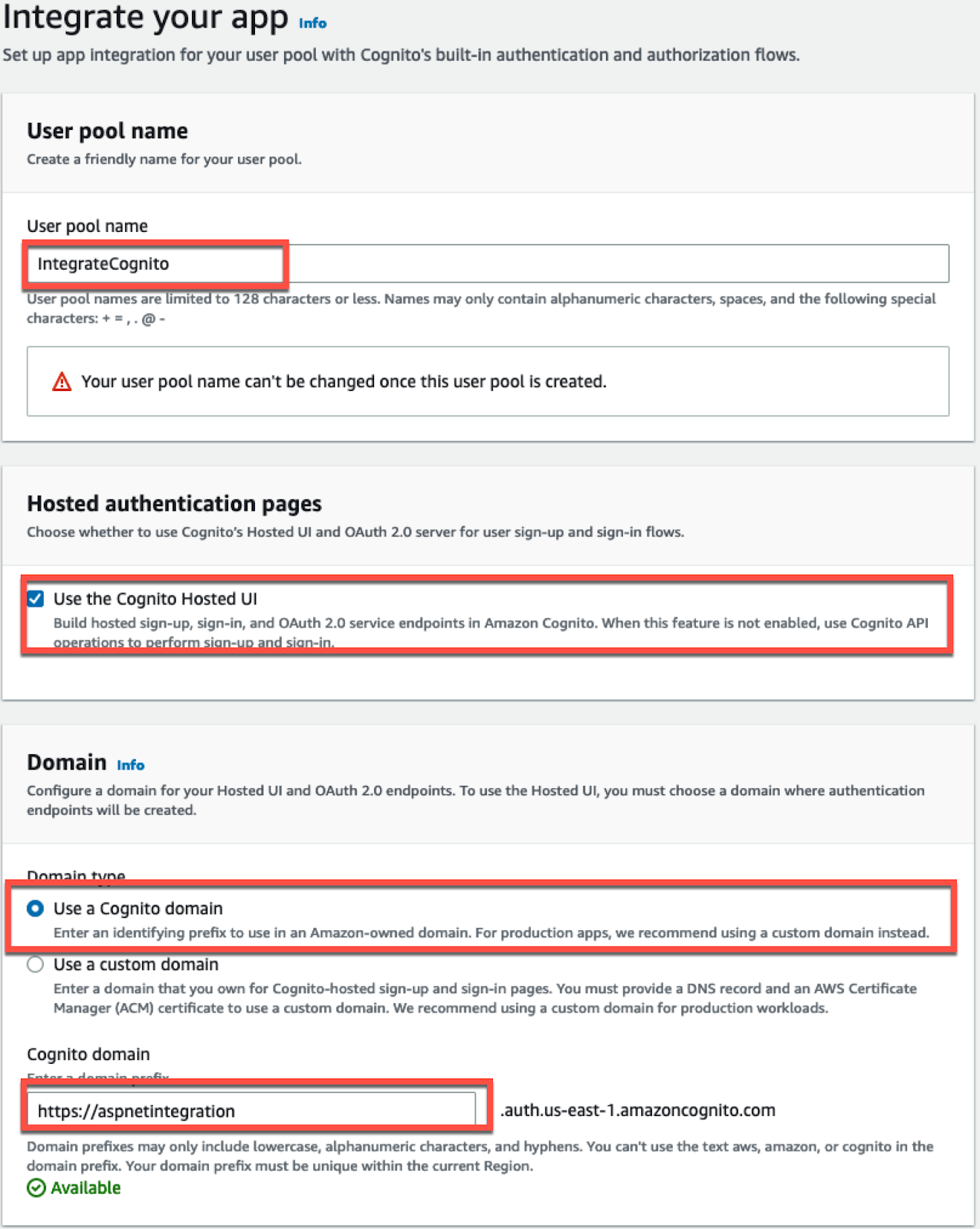 Configure the integration settings for the application.