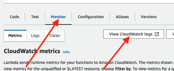 Where to find CloudWatch logs