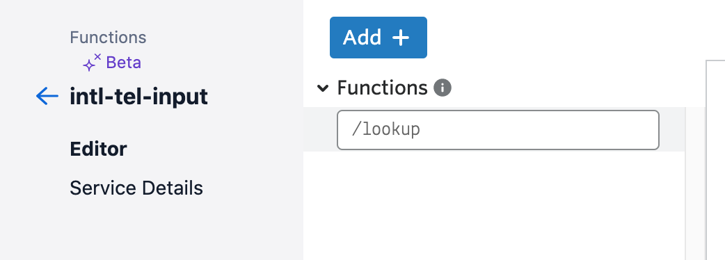 Twilio-Funktion namens lookup