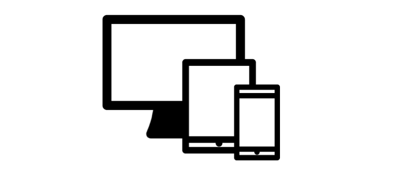 Icon showing a computer monitor, a tablet, and a smartphone