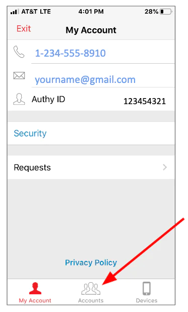 User Account Details and Settings Screen User Account Details and Settings Screen