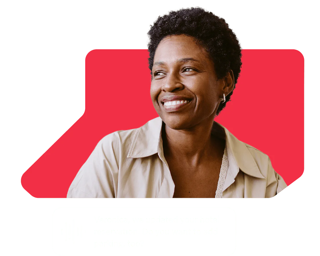 Smiling woman with a message about hotel reservation and parking. Smiling woman with a message about hotel reservation and parking.