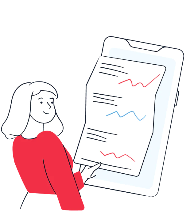 A healthcare professional reviews patient data. A healthcare professional reviews patient data.