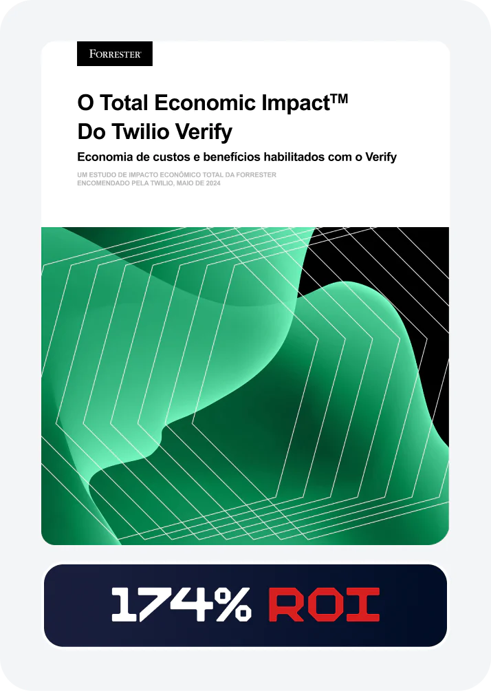Report on the Economic Impact of Twilio Verify Report cover of The Total Economic Impact™ Of Twilio Verify with ROI and graph illustrations.