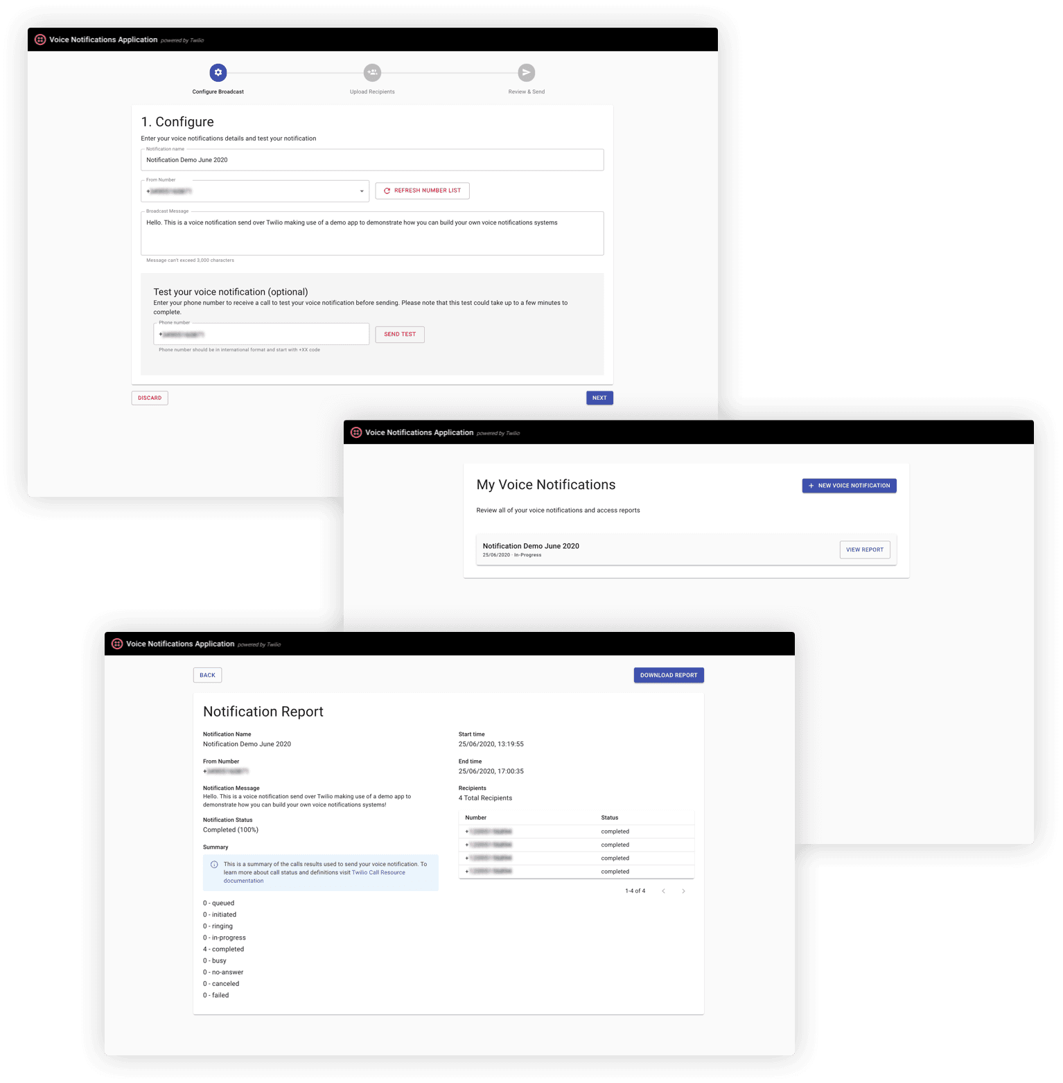 Screenshot of the Voice Notifications app.